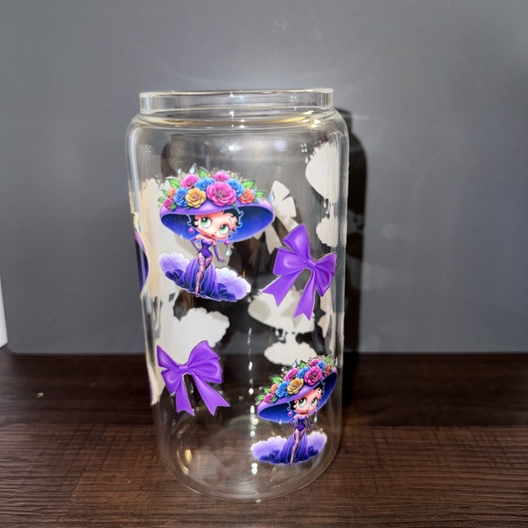 Colorful Cartoon Character Glass Cup - Picture 2 of 4